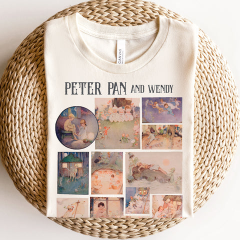 Peter Pan Neverland Original Illustrations T-Shirt | Peter Pan And Wendy