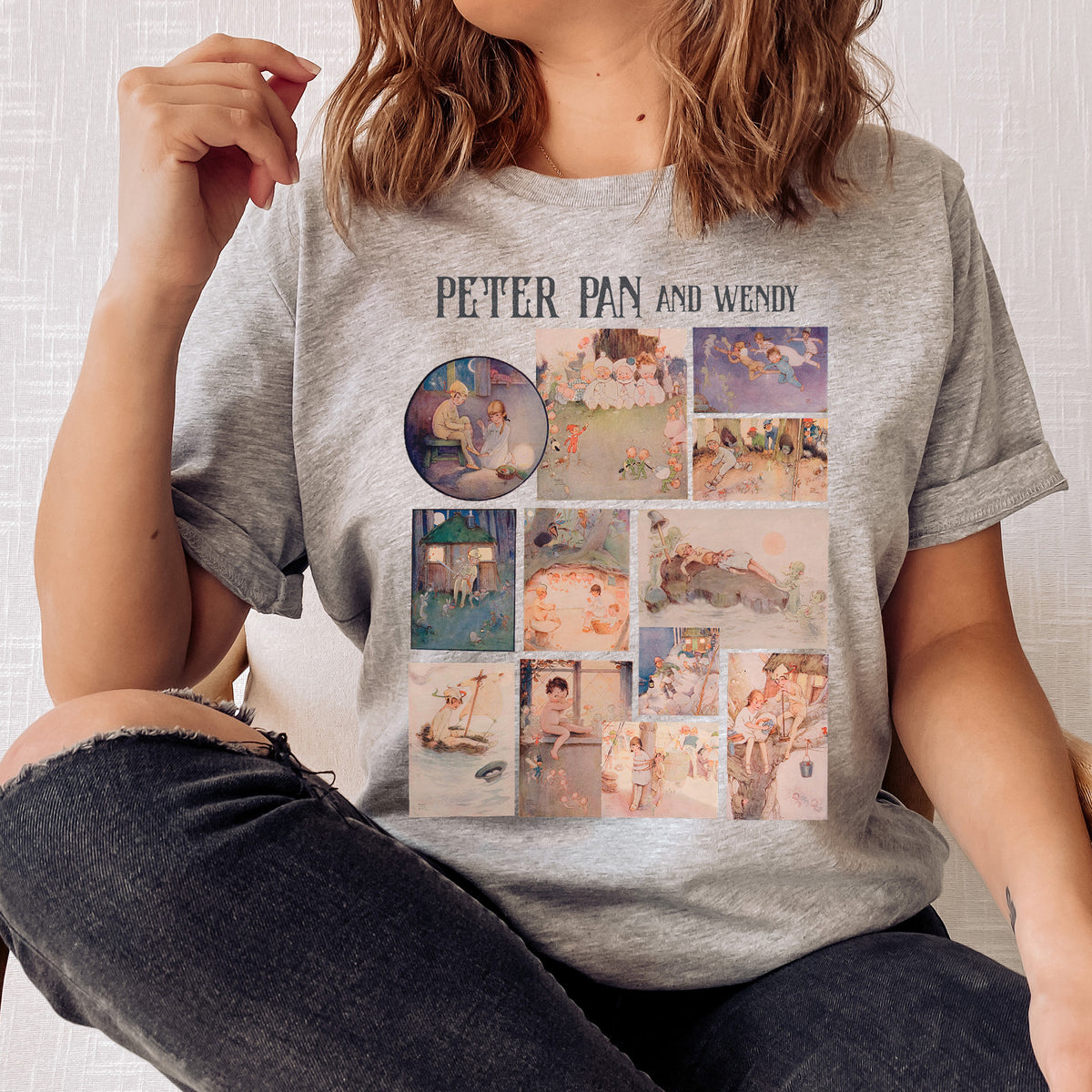 Peter Pan Neverland Original Illustrations T-Shirt | Peter Pan And Wendy