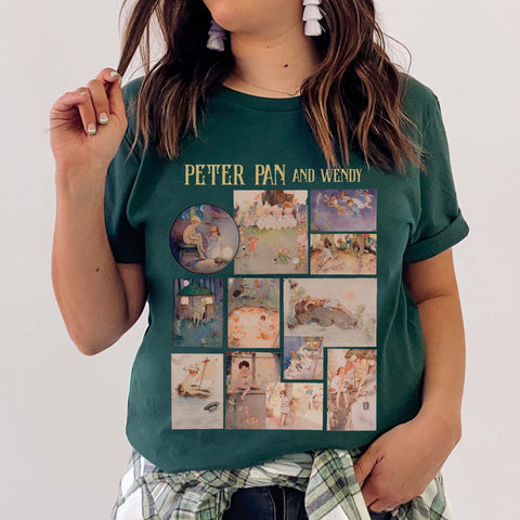 Peter Pan Neverland Original Illustrations T-Shirt | Peter Pan And Wendy