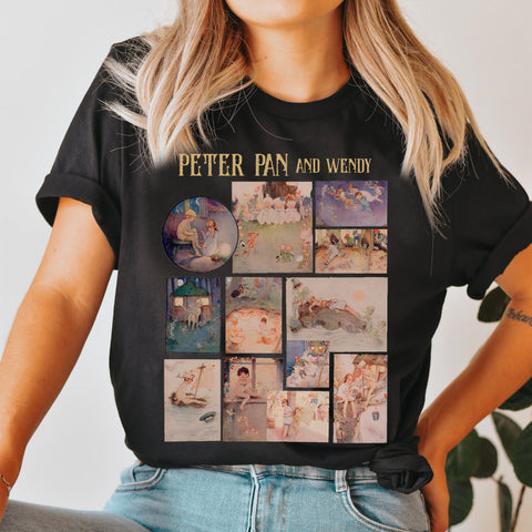 Peter Pan Neverland Original Illustrations T-Shirt | Peter Pan And Wendy