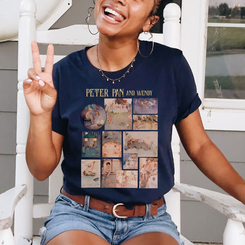 Peter Pan Neverland Original Illustrations T-Shirt | Peter Pan And Wendy