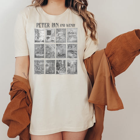 Neverland original illustrations t-shirt | Peter Pan and Wendy