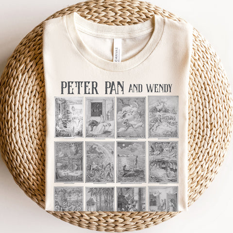 Neverland original illustrations t-shirt | Peter Pan and Wendy