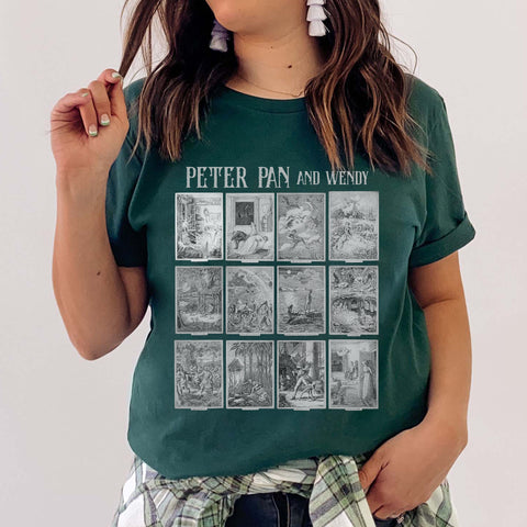 Neverland original illustrations t-shirt | Peter Pan and Wendy