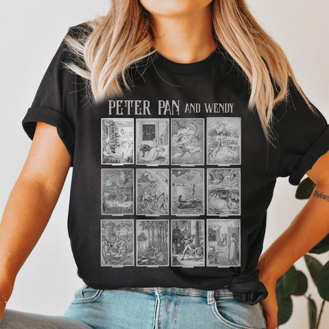 Neverland original illustrations t-shirt | Peter Pan and Wendy