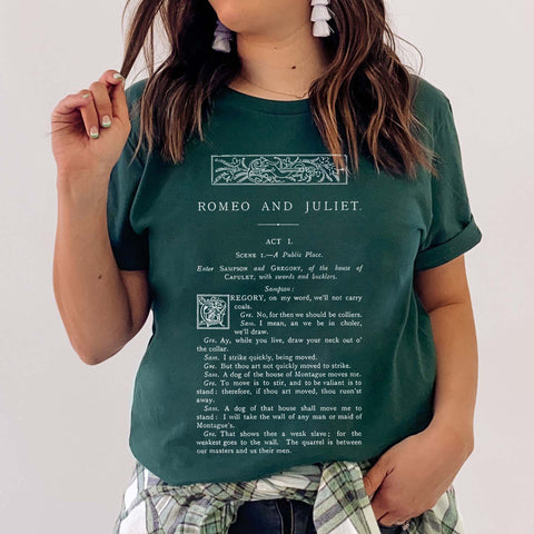 Romeo and Juliet First Page T-shirt | William Shakespeare