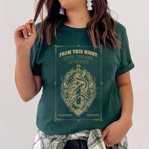 From this night until the end of nights t-shirt | Serpent and the wings of night