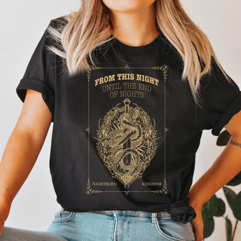 From this night until the end of nights t-shirt | Serpent and the wings of night