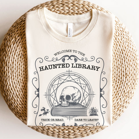 Welcome to the Haunted Library t-shirt | Bookish