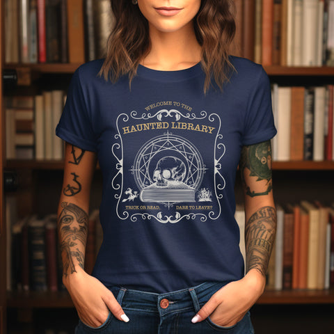 Welcome to the Haunted Library t-shirt | Bookish