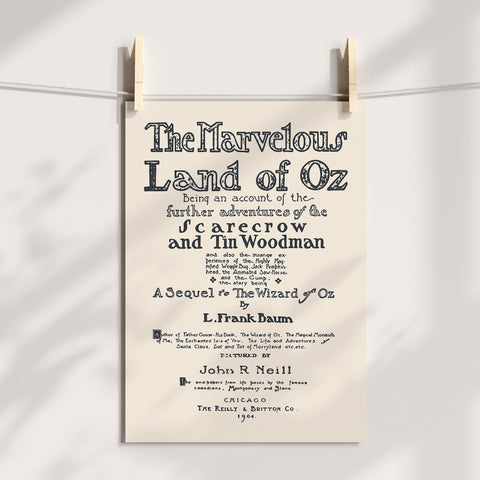 Wizard Of Oz first page print | Original Illustration poster