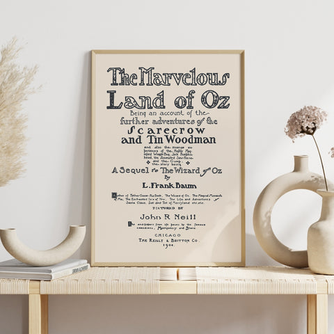 Wizard Of Oz first page print | Original Illustration poster